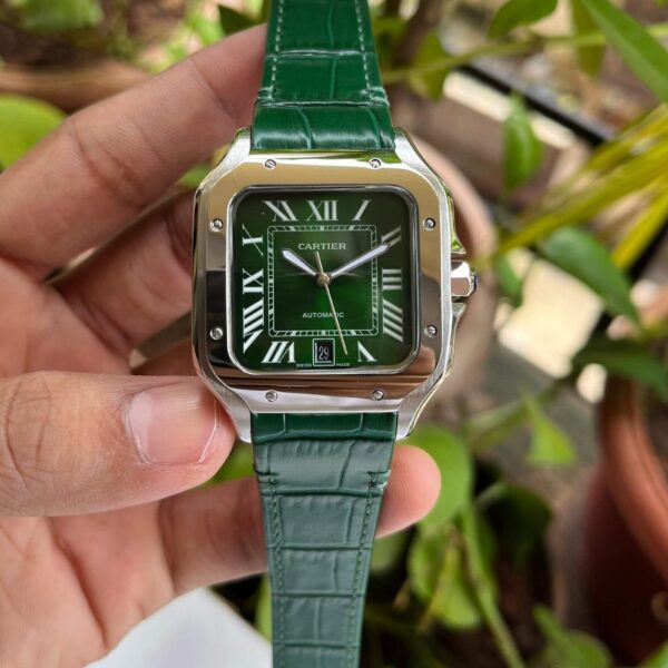 Cartier Dumont Silver Green Silver  Watch
