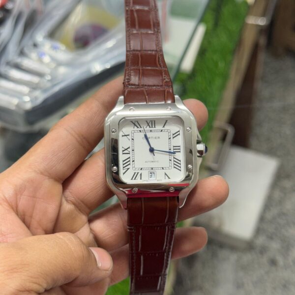 Cartier Santos De Cartier Automatic Brown Leather 1 watchtown