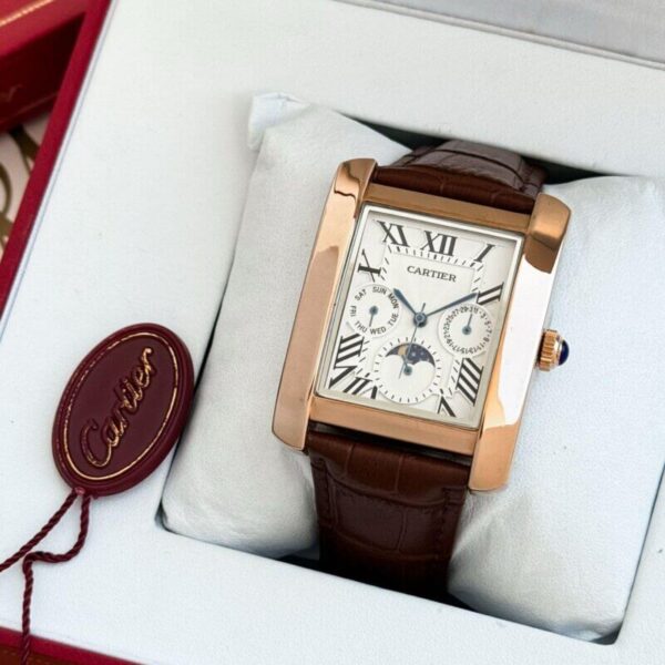 Cartier Tank Chronograph Leather  Watch