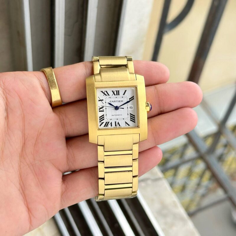 Cartier-Tank-Francaise-Gold-White-Dial-1-watchtown Cartier Tank Francaise Gold White Dial 1 watchtown