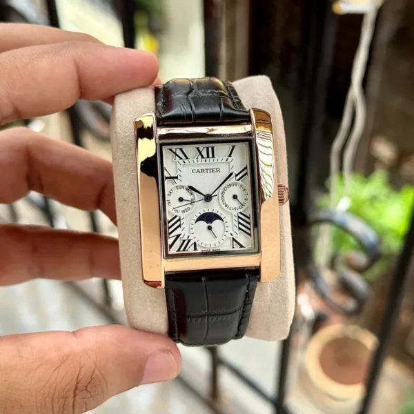 Cartier Tank Moon Phase White Dial Watch 1 watchtown