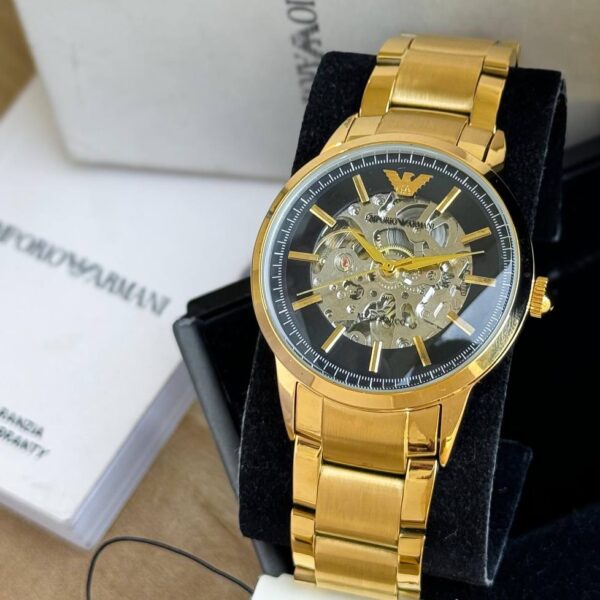 Emporio Armani Gold Skeleton Black