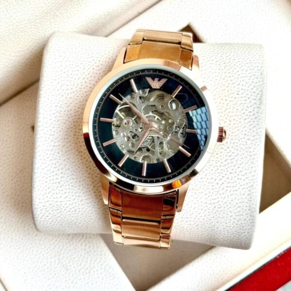 Emporio Armani Meccanico Rosegold Black Dial