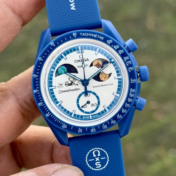 Omega X Swatch Velcro Blue Chronograph 1