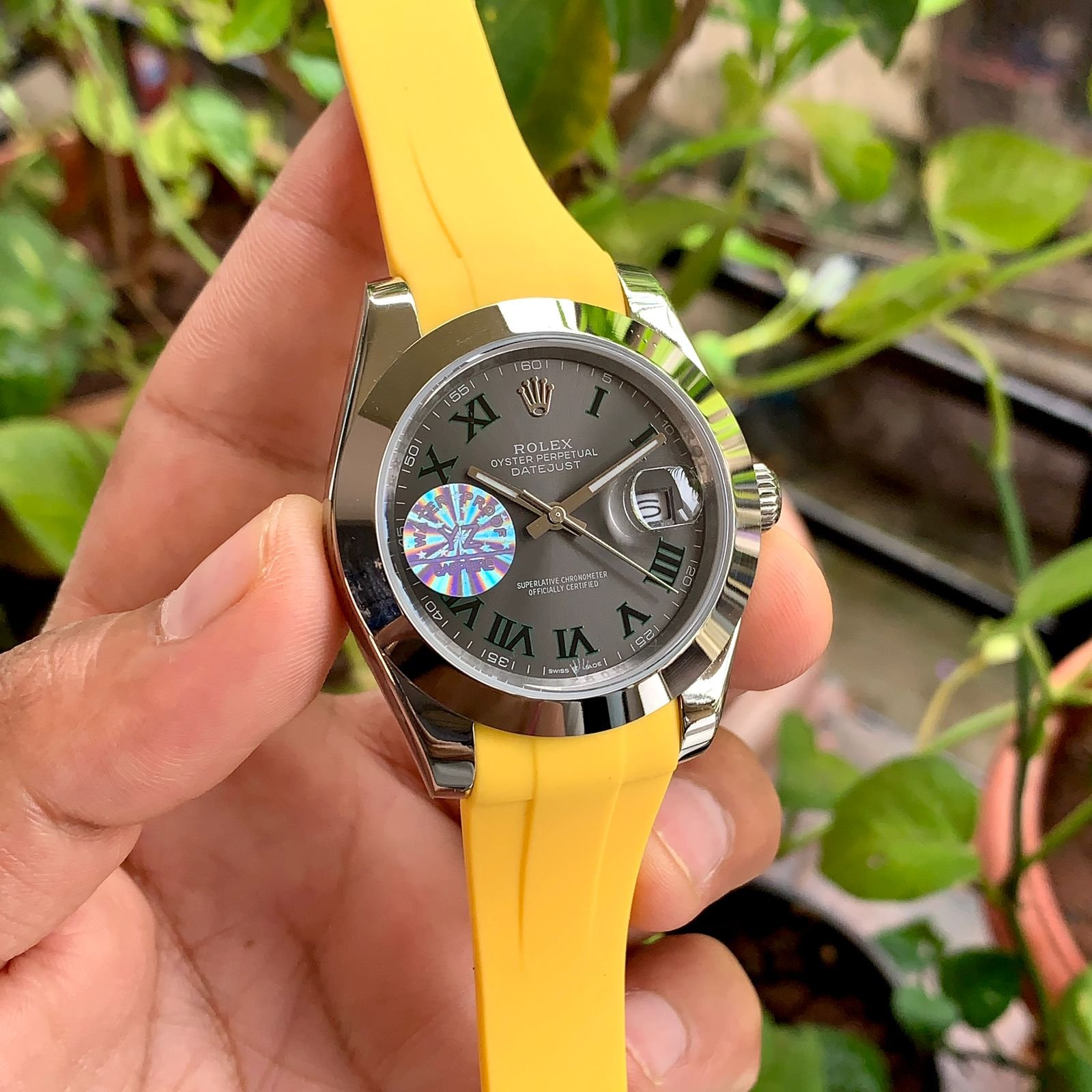 DateJust-Automatic-Watch-With-Yellow-Strap-1 DateJust Automatic Watch With Yellow Strap 1