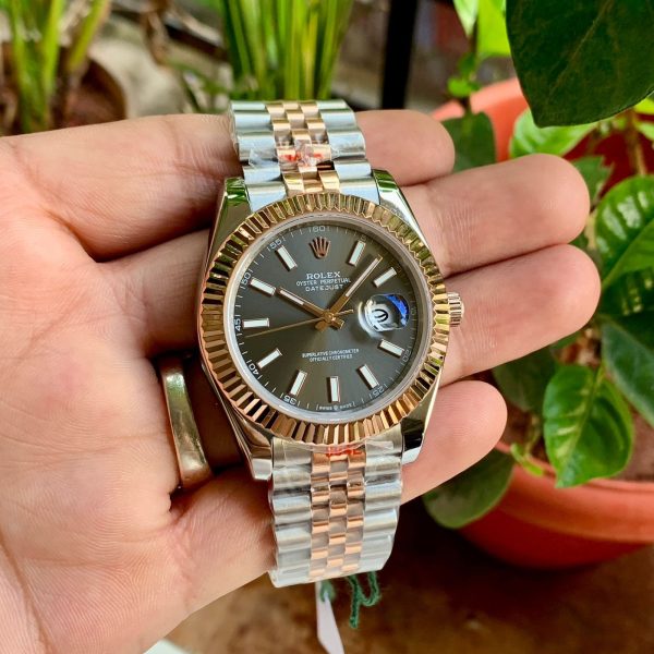 DateJust Rose Gold Bezel Jubilee Chain Semi ETA