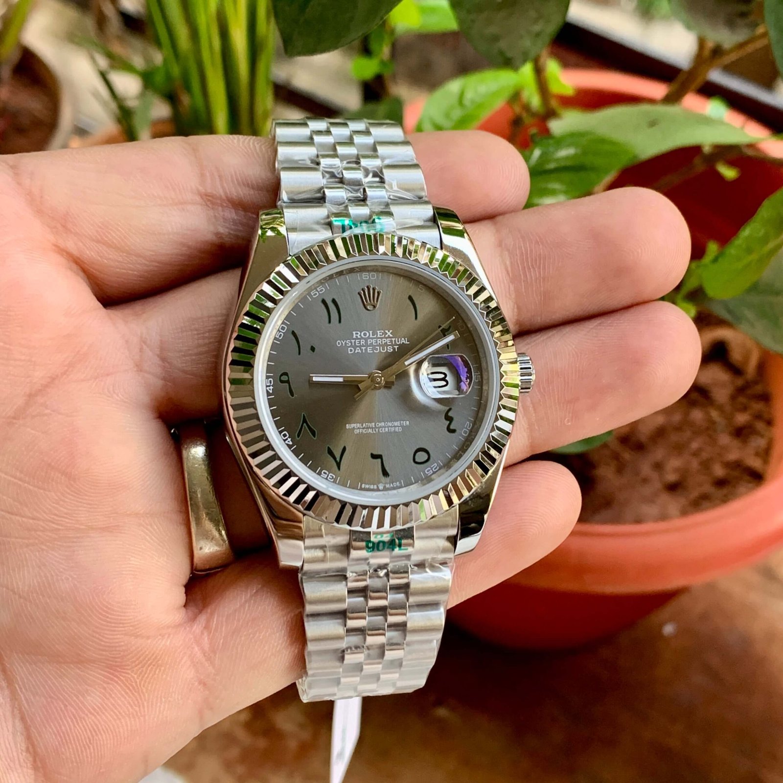DateJust-Silver-Bezel-Arabic-Dial-41MM-1 DateJust Silver Bezel Arabic Dial 41MM 1