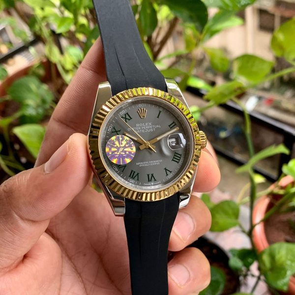 Datejust Wimbledon Dial Black Strap Automatic