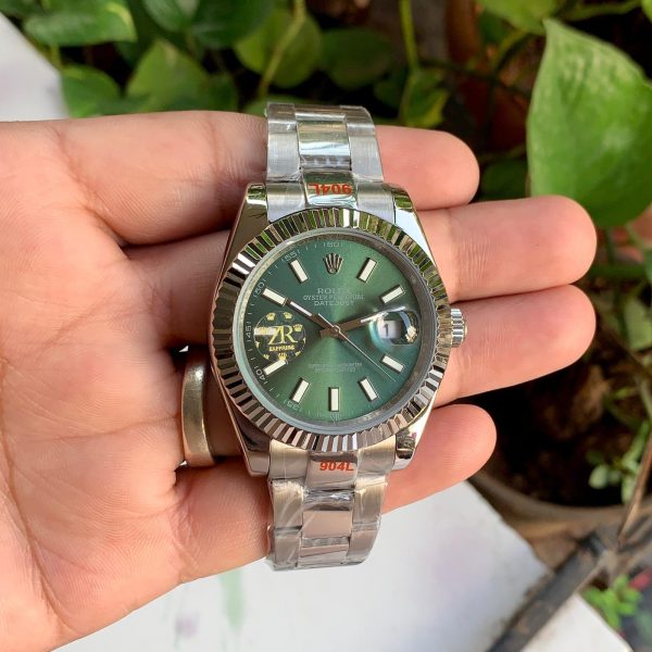 Oyster Perpetual Green Dial Fluted Bezel