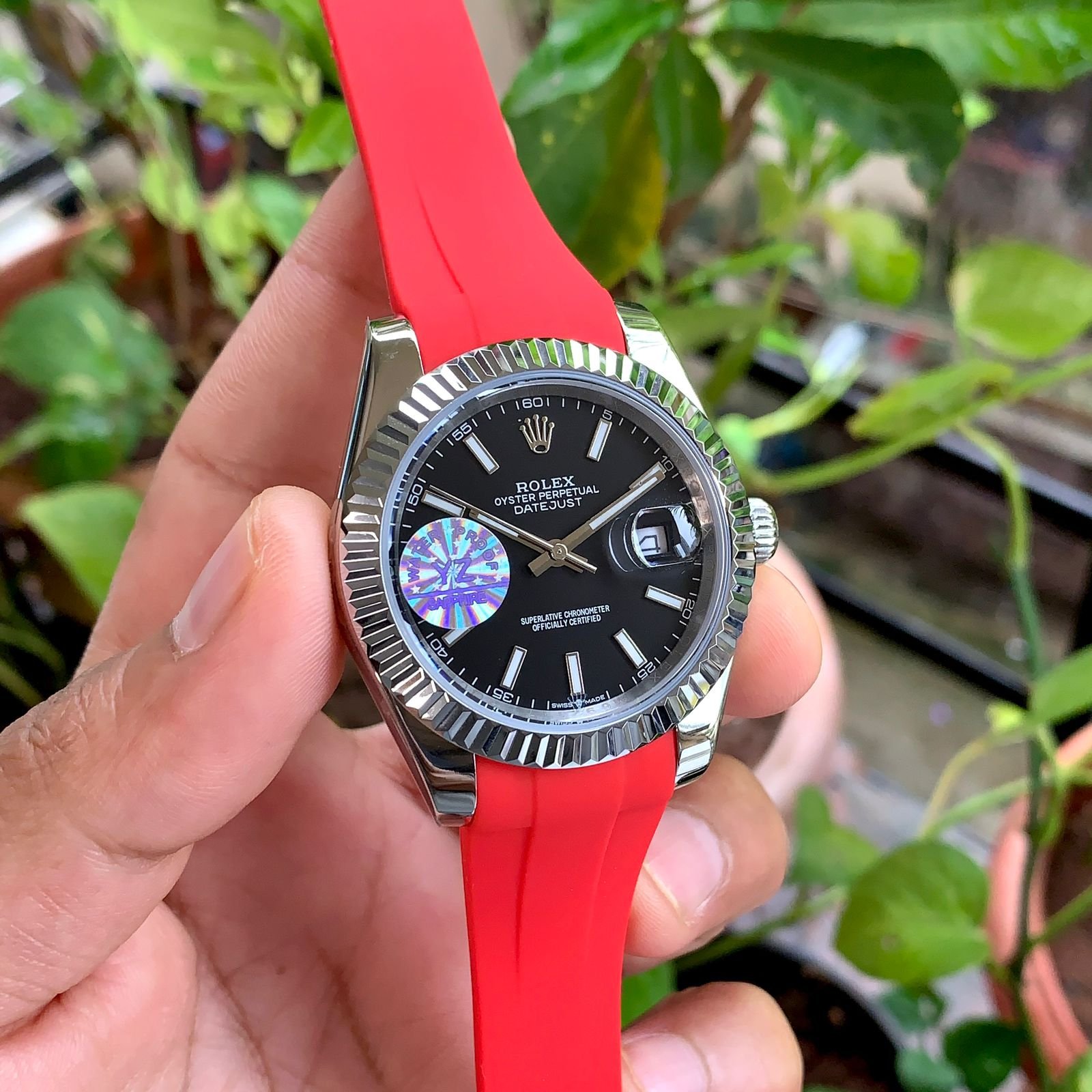 Rolex-DateJust-Red-Strap-41MM-1 Rolex DateJust Red Strap 41MM 1