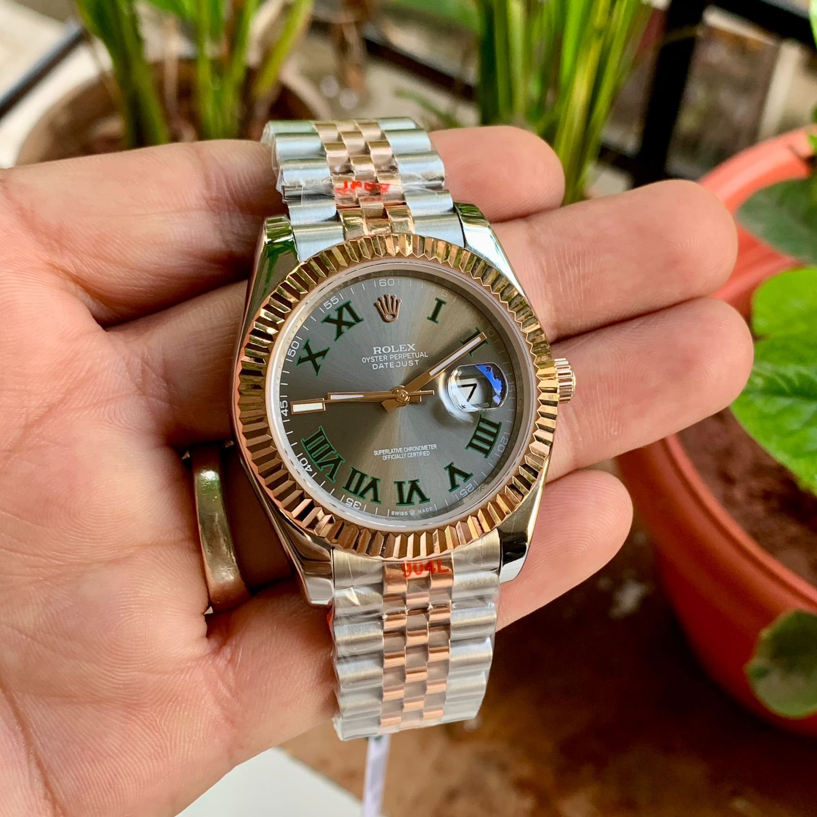 Rolex-DateJust-Roman-Dial-RG-Bezel-41mm-1 Rolex DateJust Roman Dial RG Bezel 41mm 1
