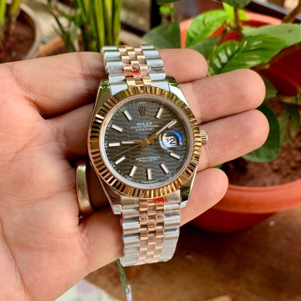 Rolex DateJust Rose Gold Bezel Motif Dial