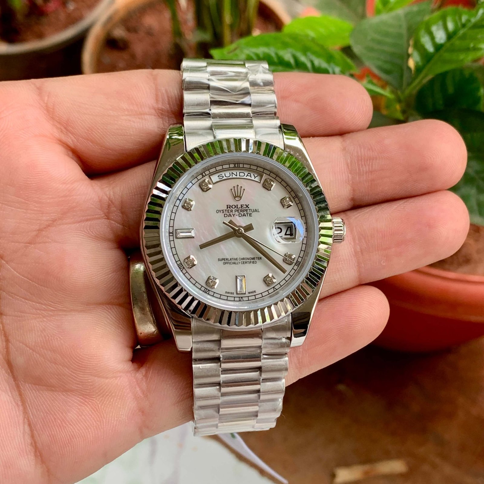 Rolex-DateJust-Silver-White-Oyster-Fluted-Bezel-1 Rolex DateJust Silver White Oyster Fluted Bezel 1