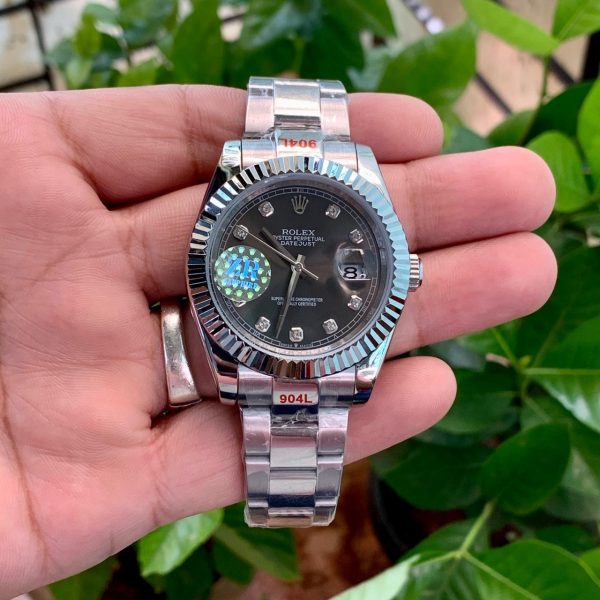 Rolex Datejust Oyster Fluted Grey Diamond Bezel ZR 1
