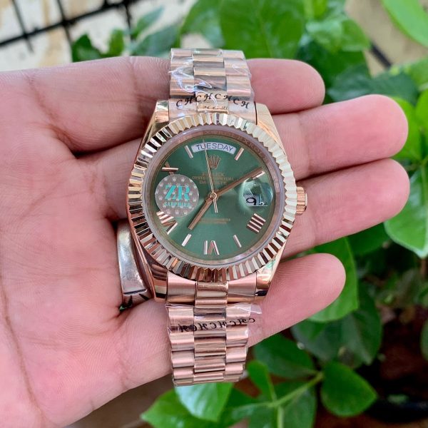 Rolex Day Date Rose Gold Green Dial 1 1