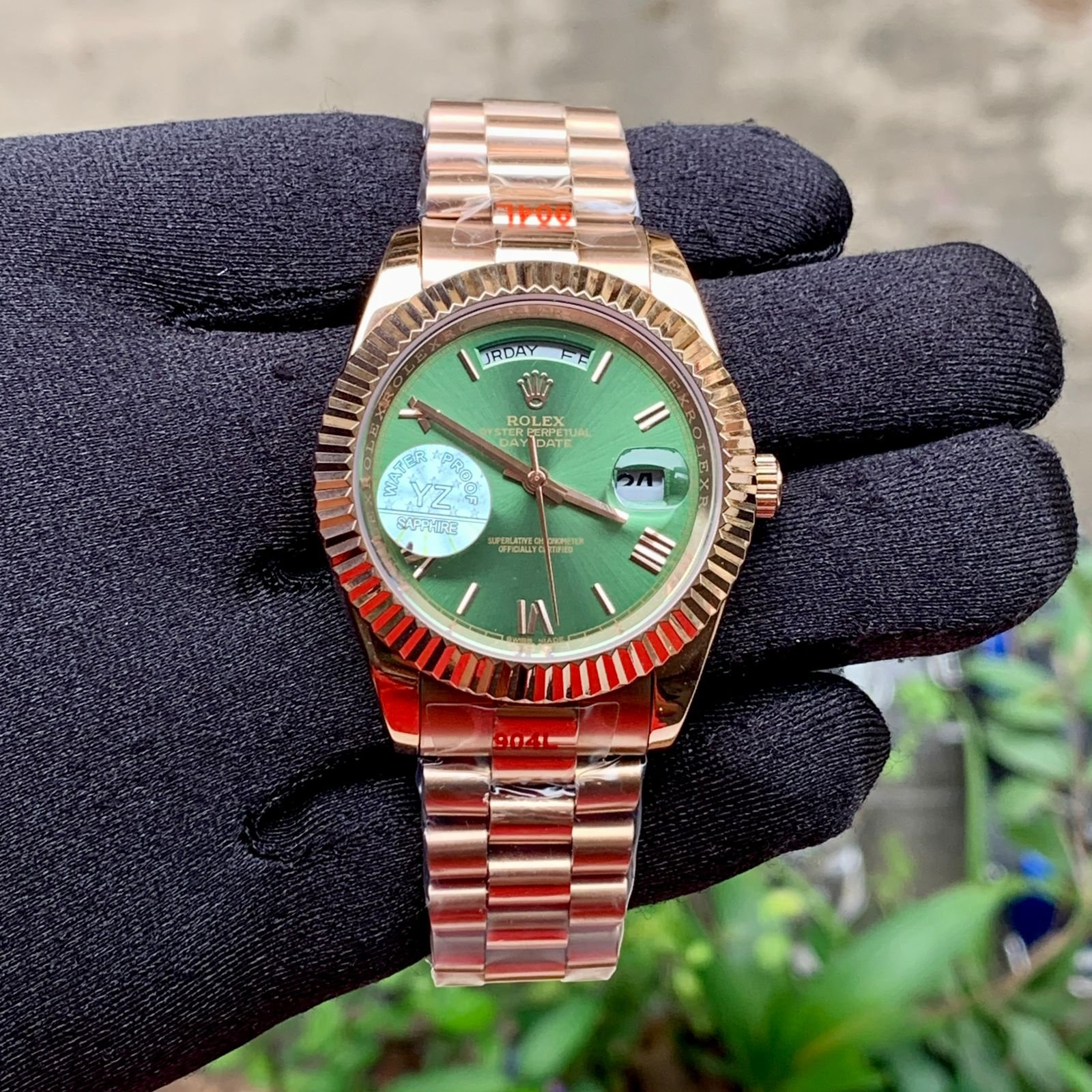 Rolex-Day-Date-Rose-Gold-Green-Dial-1 Rolex Day Date Rose Gold Green Dial 1