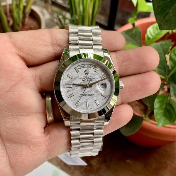 Rolex Day-Date Silver Meteorite Dial