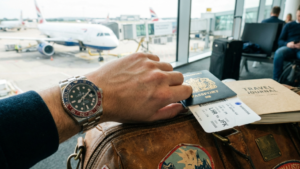 rolex pepsi on wrist travelling